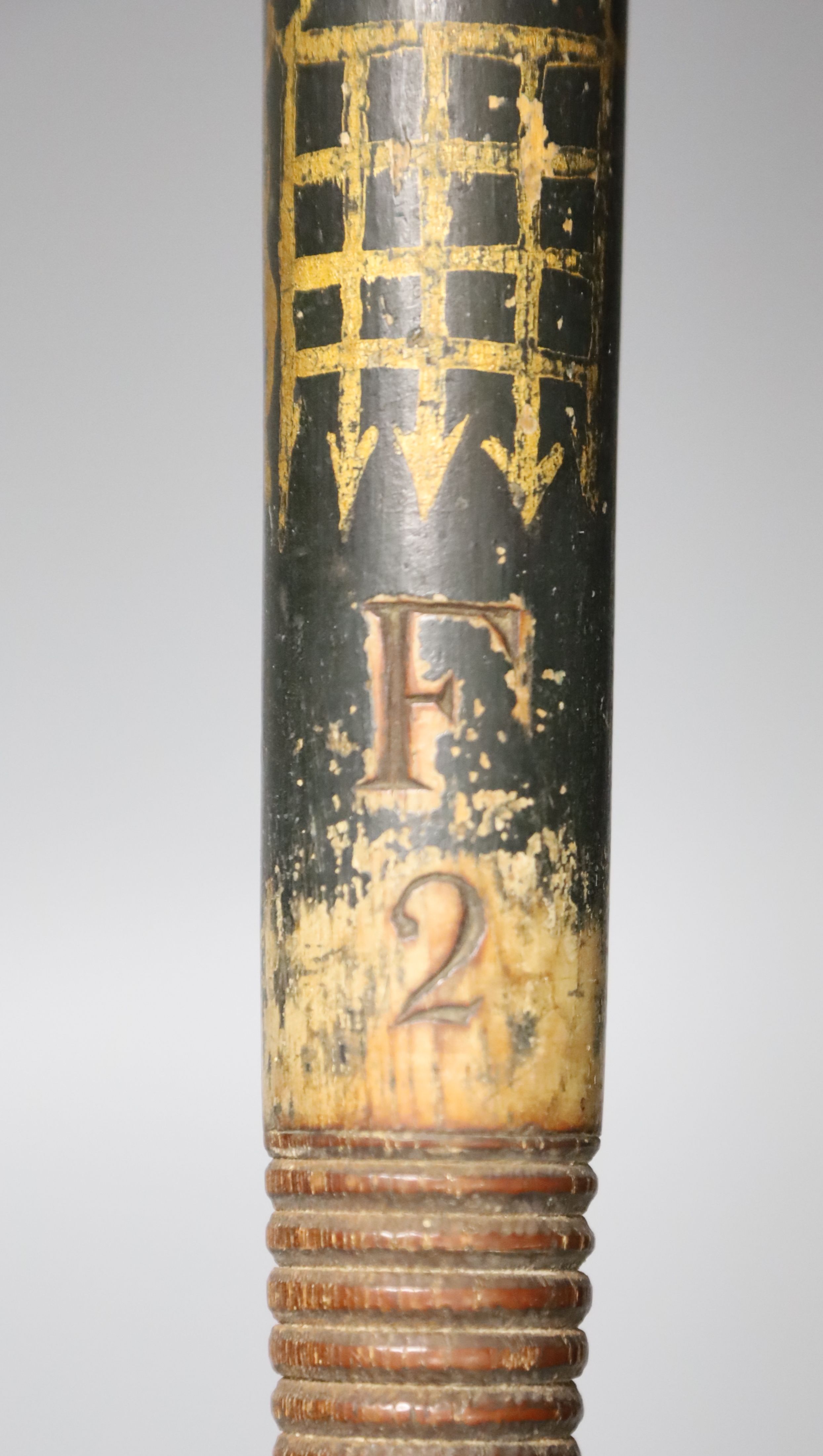 A hand-painted George IV truncheon, length 48cm